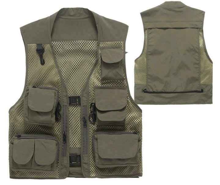 多口袋透氣網格馬甲_休閑馬夾印字(圖3)